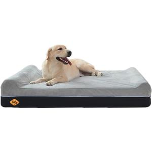 Laifug Orthopedic Dog Beds for Large Dogs,7" Memory Foam Dog Beds,Durable Water Proof Liner Removable and Washable, Nonskid Bottom, Slate Grey 50"x36"x7"