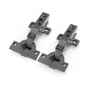 50 PCS Full Overlay 3/4 inch Overlay Soft Close Hinges, Clip ON Plate, 105 Degree, Silent Hydraulic, Black Frameless European Concealed Hinge for Kitchen Cabinet Door, Wardrobes, and Bookcases