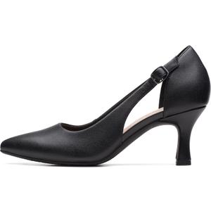 Clarks Women's Kataleyna Rae (6.5 Wide, Black Leather)