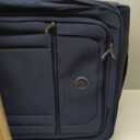 DELSEY PARIS Helium DLX Softside Expandable Luggage with Spinner Wheels, Navy Blue, Checked-Large 29 Inch