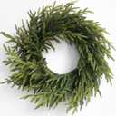 Christmas Wreath 24" Real Touch Norfolk Pine Wreaths for Front Door Artificial Greenery Realistic Holiday Decoration Indoor Outdoor