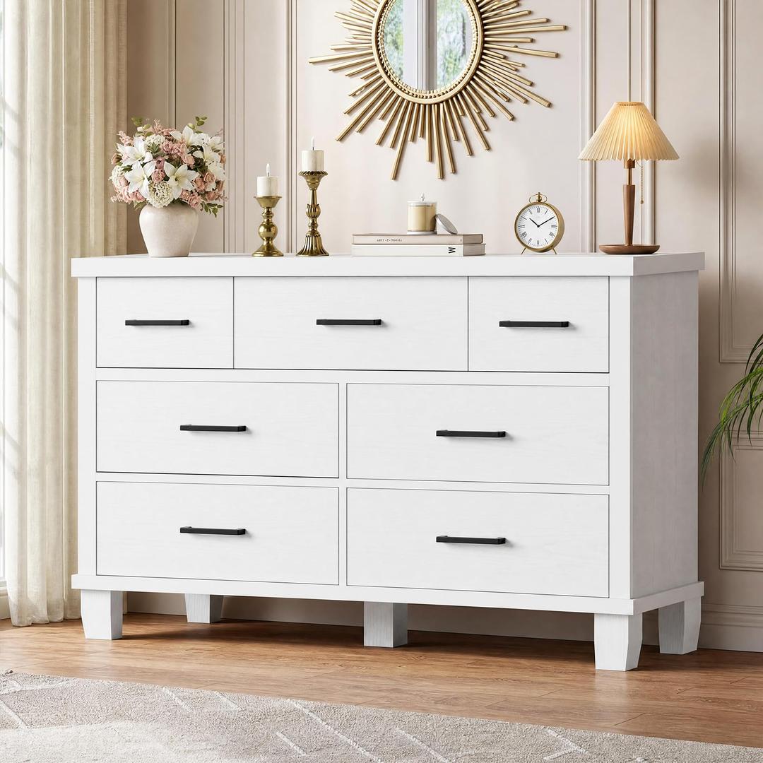 IDEALHOUSE Dresser for Bedroom with 7 Drawers, Storage Chest of Drawers