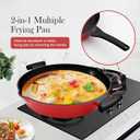 AIKENBBKK Frying Pan Skillet Nonstick with Lid, 14 Inch Large Deep Saute Pan, Big Induction Pan Non Stick, 2-1 Cooking Cookware with Helper Handle, Family Size, Suitable for All Stoves, PFOA-Free, Red