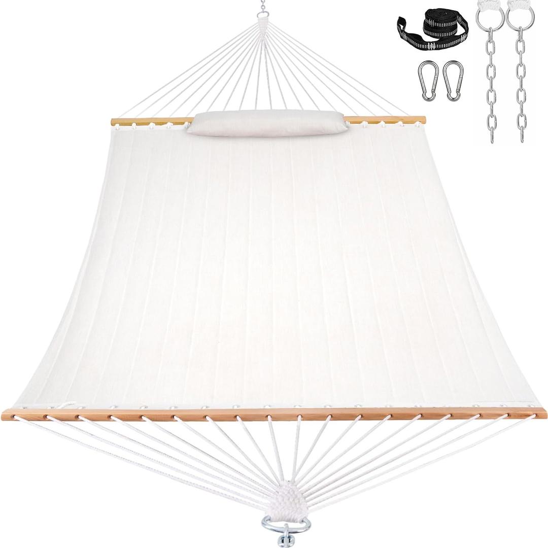 Lazy Daze 12 FT Sunbrella Quilted Hammock, Non-Fading Double Hammock
