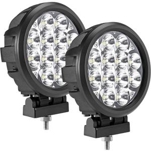 2Pcs 60W Spot Beam 6 Inch Round LED Work Light Driving Lights Spotlights for Off Road 4x4 Pickup Truck