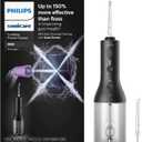 Philips Sonicare Cordless Power Flosser 3000, Water Flosser with Innovative Quad Stream Technology, Oral Irrigator with 2 Flossing Modes and 3 Intensity Levels, Ergonomic Design, Black, HX3826/23 (1 Count (Pack of 1), New Black)