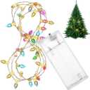 ABOOFAN Miniature Xmas String Lights with Bright LED Bulbs Battery Operated Mini Bead Chain for Dollhouse Decorations and Mini Holiday Tree Ornaments Plastic Warm Lighting