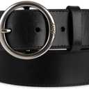 Levi's womens Round Centerbar Sliding Loop Belt, Size Small (Black)