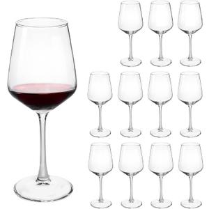 Wine Glasses Set of 12, 12 oz Durable Red White Wine Glasses for Wedding, Party, Dishwasher Safe