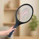 Bug Zapper Racket - Electric Fly Swatter & Mosquito Zapper for Indoor/Outdoor Insect Control - Battery-Operated Tennis Racket Zap - Lightweight & Portable High Voltage Bug Zapper - Black Mamba