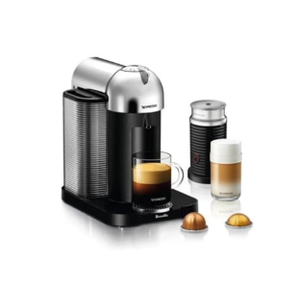 Nespresso Vertuo Coffee and Espresso Maker by Breville, Chrome with Aeroccino Milk Frother Descaling Kit