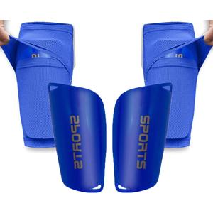 Soccer Shin Guards for Kid Youth Teen Adult - Shin Guards Sleeves with Inserted Pocket Cushion Protection Reduce Shocks and Injuries for TeamSports (Blue, Small)