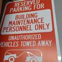 (2 Pack) Reserved Parking for Building Maintenance Personnel Only Unauthorized Vehicles Towed Away (With Tow Away Graphic) | 18" X 24" Heavy-Gauge Aluminum Sign | Rust Free Aluminum, Weather Resistant