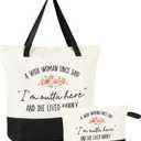 Aileam Retirement Gifts for Women 2Pcs Retirement Tote Bag Gifts Funny Retired Gift for Coworker, Friend, Family-Retired