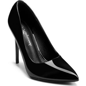 Womens High Heels 4 Inch Closed Pointed Toe Pumps Stiletto Heels for Women Dress Sexy Wedding Pumps (11, Shinny Black)