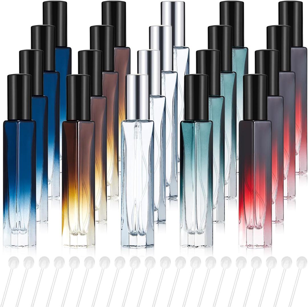 Domensi 20 Pcs 10 ml Glass Perfume Atomizer, Amber Color
