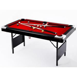 Billiard Tables, Portable Pool Table for Families with Easy Folding for Storage, Includes Balls, Cues, Brush Red 6FT
