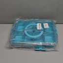 WACOI Divided Snack Serving Tray with Lid and Handle Travel Snackle Charcuterie Container Portable Storage Organizer for Candy, Fruits, Nuts, Snacks, Party, Picnic (Lake blue)