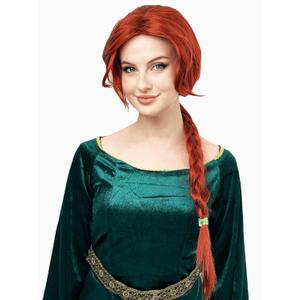 ALLAURA Long Red Braided Costume Wig for Women Fairy Tale Inspired Princess Wig with Long Braid Halloween Cosplay Fantasy Costume Hairpiece