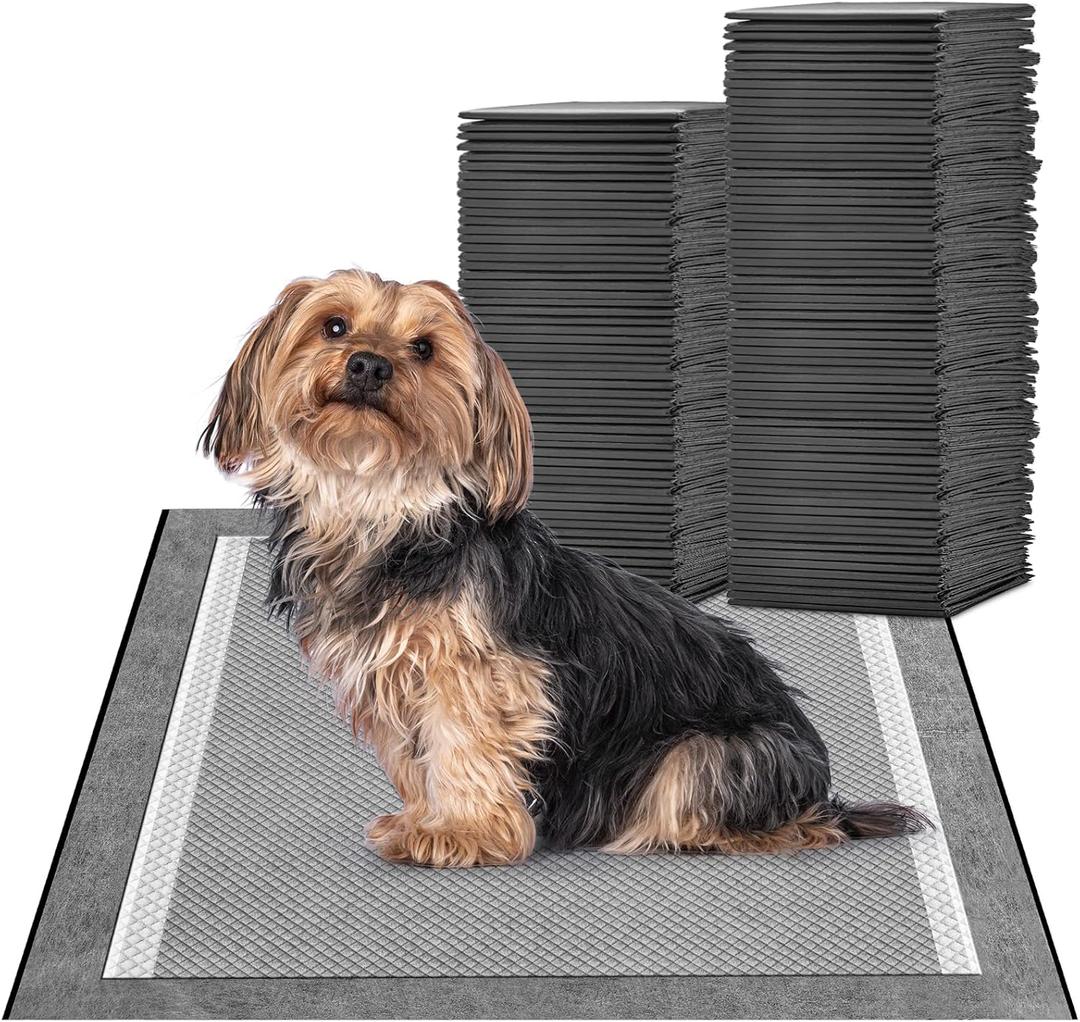MIZOK Puppy Pads for Dogs 23X24in Pet Pads, Charcoal Odor Eliminating Wee Wee Pads for Dogs Absorbs Up to 4 Cups Urine, 6 Layers Leak-Proof Puppy Pads Pet Training Pads (100 Counts)