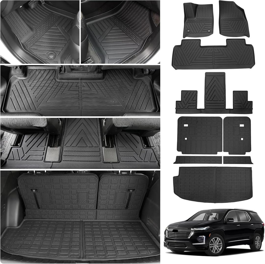 Floor Mats Compatible with 2018-2023 (Fit 2024 Traverse Limited) Chevrolet Traverse Cargo Liner Mat Back Seat Cover 7 Seat 2023 Chevy Traverse Accessories (Trunk Mat+Backrest Mats+Floor Mats) Floor Mats Compatible with 2018-2023 (Fit 2024 Traverse Limited) Chevrolet Traverse Cargo Liner Mat Back Seat Cover 7 Seat 2023 Chevy Traverse Accessories (Trunk Mat+Backrest Mats+Floor Mats)