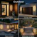 Modern Linear Outdoor Wall Lights, 47" LED Exterior Wall Sconce for Porch & Garage, IP65 Waterproof Architectural Facade Lighting, 3CCT Dimmable Matte Black Fixture for Front Door Entryway