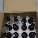 12Pack 1oz Amber Glass Pump Bottles, 30ml with Black Pump, Empty Refillable Travel Small Container For Lotion Cream Essentil Oil Shampoo (1oz)