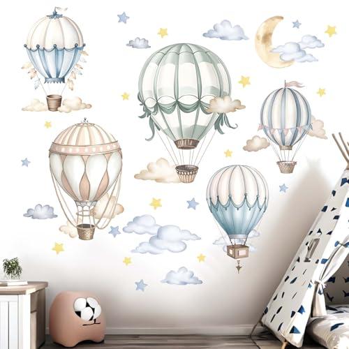Amimagen Balloon Wall Stickers for Baby: Infant Room Decor with Cute Hot Air Balloon Design Peel and Stick Wall Decals for Nursery and Kids Room Ages 0-12 Years