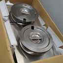 INTBUYING 2 Pan Food Soup Warmer Stove Bain Marie Commercial Canteen Buffet Steam Heater Stainless Steel with 2 Pots 110V 1500W