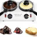 Dyna-Living Chocolate Melting Pot Dual Chocolate Tempering Machine for Melting Chocolate, 80W Chocolate Melting Machine Electric Chocolate Melter Pot for Home, Chocolate Fondue Pot for Chocolate Melt (Double)