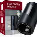 2 PACK Push Down-Pop Off Beer Bottle Opener with Magnetic Cap Catcher No Damage to Caps,Automatic Decapitator Beer/Soda Magnet Bottle Top Openers,One-Hand Easy/Funny Open,Cool Bartender Tools (Black)
