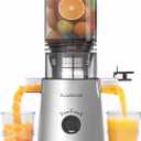 Cold Press Juicer, Slow Masticating Juicer Machines with 5" Feeding Chute Fit Whole Fruits&Vegetables, Stainless Steel Slow Masticating Juicer Easy to Clean, 99.6% Juice Purity, 1.5L Capacity.