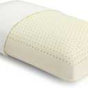 100% Natural Talalay Latex Pillow for Sleeping with Removable Cotton Cover, Premium Soft Bed Pillow Helps Relieve Pain and Pressure, Suitable for Side Back or Stomach Sleepers (Queen (Medium))