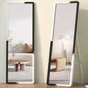 Vlsrka Full Length Floor Mirror, 63"x20" Standing Mirror, Full Body Mirror, Simple Modern Stand Up Mirror, Full Size Large Mirror for Bedroom with Wood Frame, Black White