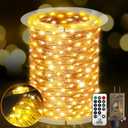 600 LED Outdoor Fairy Lights Plug in, Christmas Fairy Lights Outdoor Waterproof 8 Modes Memory Times for Wedding Bedroom Walls Garden Trees Decoration(Warm White)