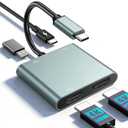 USB C to Dual HDMI Adapter - 4K@30Hz Dual Monitor HDMI Adapter with 100W PD Charging, USB3.0 5Gbps & Thunderbolt 3 Compatible for Laptop/Tablet