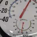 Circrane 13.25 Inch Round Thermometer with Hygrometer, Large Indoor Wall Patio Bimetal Weather Thermometer, No Battery Required, Black