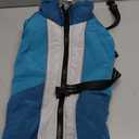 IECOii Dog Winter Coat with Harness Built in, Waterproof Windproof Dog Coats for Large Dogs, Thermal Fleece Cold Weather Jackets with Zip, Outdoor Warm Snow Jacket Reflective, Turquoise Green, XL