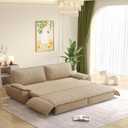 KEIKI 73.2" 3-in-1 Queen Convertible Sofa Bed, Pull Out Sleeper Loveseat for Home Theater & Entertainment Rooms, Modern Corduroy Couch, Indoor Chaise Lounge Chair, Plush Boneless Sofa Feel