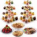6 Pcs Acrylic Dessert Stands Set Include Display Risers Cupcake Tower and Clear Round Dessert Trays Cake Table Holder for Wedding Baby Shower Decoration(Cute Style)