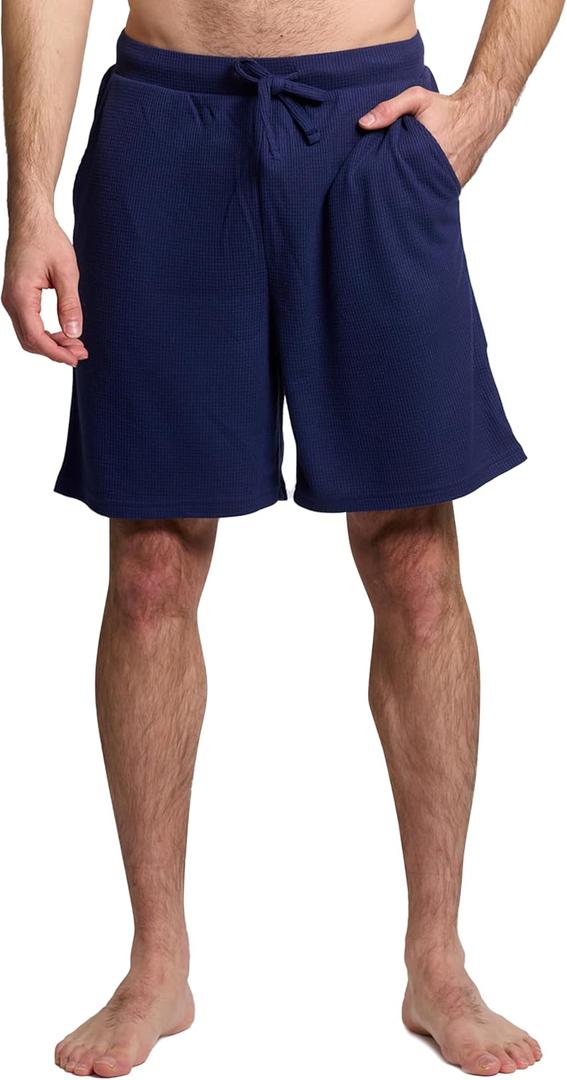 Mad Dog Mens Pajama Shorts - Comfy Knit Lounge Sleepwear with Pockets, Men's Summer House Pajama Bottoms, Sizes S to 2XL (Blue, L)