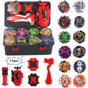 Gyro Battling Blade Set, 12 Spinning Tops, 4 Launchers and 1 Grip with Storage Box, Kids Toys Birthday Gift Ideal for 6+ Years of Old