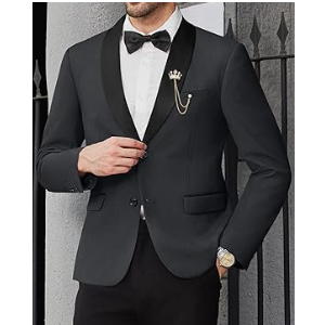 COOFANDY Men Tuxedo Jacket Slim Fit Blazer Suit Jacket Prom Dinner Party Wedding, Medium