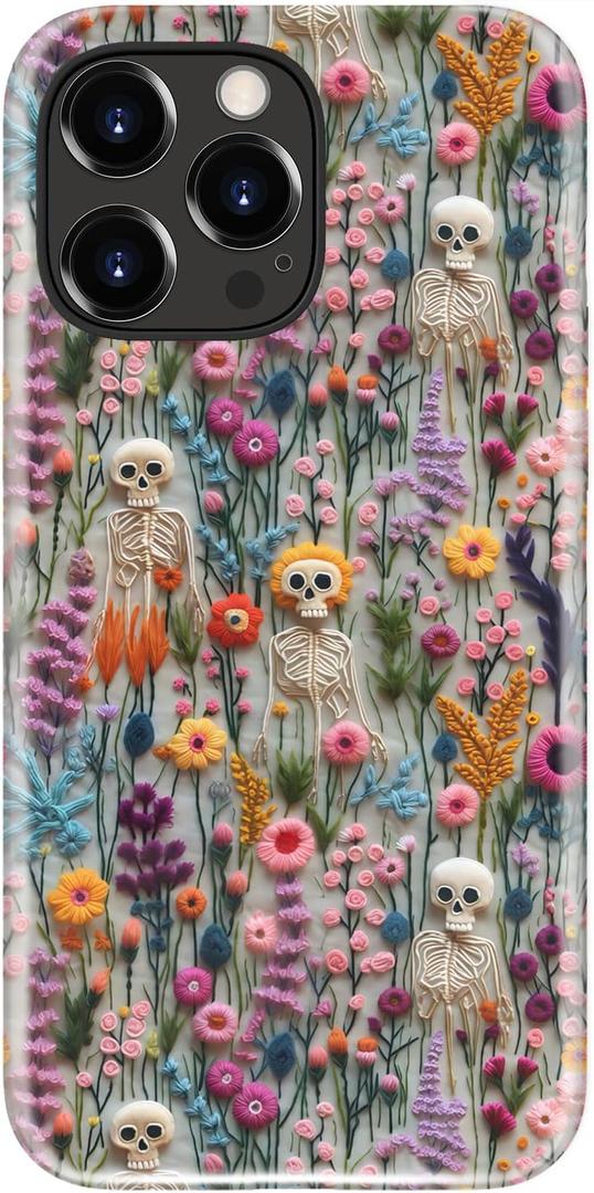 for iPhone 15 Pro Case, Wireless Charging Compatible,Dual-Layer Protection with Stylish Wildflower Design, Soft Silicone + Hard Shell, Cute Chic Phone Cover for Women - Mystic Floral Owlscape