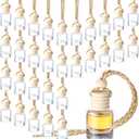 Zubebe 400 Pcs Hanging Car Air Freshener Diffuser Bottles Empty Bulk 8ml Clear Glass Essential Diffuser Oil Pendant Bottle Refillable Automotive Aromatherapy Fragrance Perfume Containers, Cylindrical