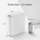 TIPGO Automatic Motion Sensor Bathroom Trash Can with Lid, 2.6 Gallon Touchless Trash Bin, Smart Garbage Can Plastic Slim Wastebasket for Bedroom, Office, Dorm (White)