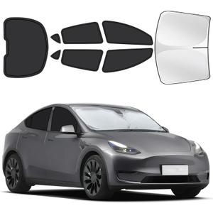 Fit for Tesla Model Y 2020-2024 Car Window Shades, 8pcs Privacy Sun Shade Set for Front Windshield Side and Rear Windows, Full Window Covers Keeps Vehicle Cool for Camping Napping