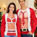 RAISEVERN Ugly Christmas Sweatshirts for Men Women Funny Pullover Sweaters for Xmas Holiday (Red, XL)