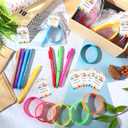Janlaugh 32 Set Back to School Student Gifts Set Bulk Welcome School Rubber Bracelet Rainbow Ballpoint Pens Motivational Inspirational Favor Bags Label Tags for Teacher Classroom Rewards