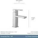 Moen Revyl Bronzed Gold One-Handle Single Hole Modern Bathroom Sink Faucet with Optional Deckplate and Spring Loaded Drain Assembly, 84771BZG